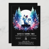 Majestic Minimalistisch Cat Birthday Einladung (Vorne/Hinten)