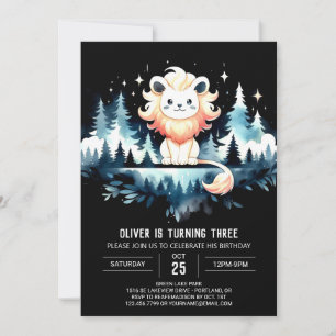 Majestic Minimalistisch Lion Birthday Einladung