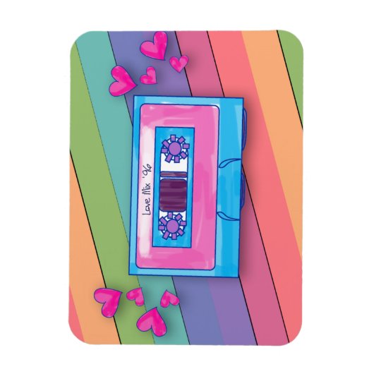 Majestic Mixtape Niedlich farbenfrohe Musik Retro  Magnet (Vertikal)