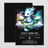 Majestic Modern Dragon Birthday Einladung (Vorne/Hinten)