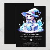 Majestic Modern Wizard Birthday Einladung (Vorne/Hinten)