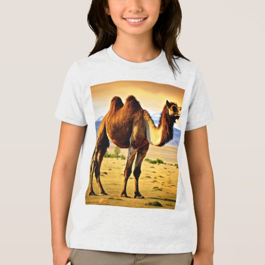 Majestic Mongolian Bactrian Camel in 8K Ultra HD Tri-Blend Shirt (Vorderseite)