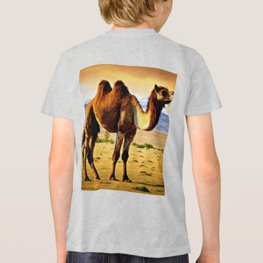 Majestic Mongolian Bactrian Camel in 8K Ultra HD Tri-Blend Shirt (Rückseite)