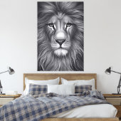 Majestic Monochrome: Der faszinierende Blick der L Leinwanddruck (Insitu (Schlafzimmer))