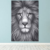 Majestic Monochrome: Der faszinierende Blick der L Leinwanddruck (Insitu (Holzboden))