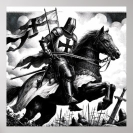 Majestic Monochrome mittelalterliche Ritter Poster