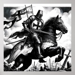 Majestic Monochrome mittelalterliche Ritter Poster