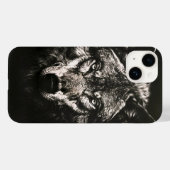 Majestic Monochrome Wild Wolf Case-Mate iPhone Hülle (Rückseite (Horizontal))