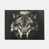 Majestic Monochrome Wild Wolf Fußmatte (Vorderseite)