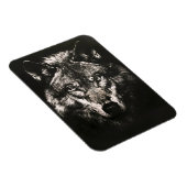 Majestic Monochrome Wild Wolf Magnet (Rechte Seite)