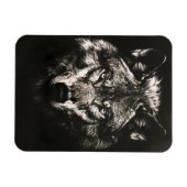 Majestic Monochrome Wild Wolf Magnet (Horizontal)