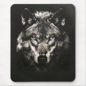 Majestic Monochrome Wild Wolf Mousepad (Vorne)