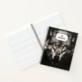 Majestic Monochrome Wild Wolf Notizblock (Innenseite)