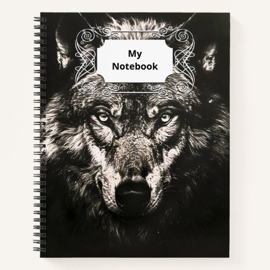 Majestic Monochrome Wild Wolf Notizblock (Vorderseite)