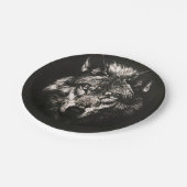 Majestic Monochrome Wild Wolf Pappteller (Schrägansicht)