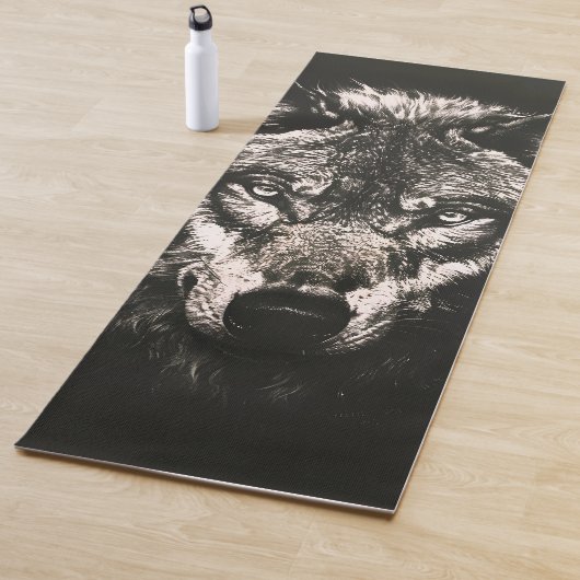 Majestic Monochrome Wild Wolf Yogamatte (Beispiel)