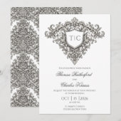 Majestic Monogram Crest Wedding Invitation (Vorne/Hinten)