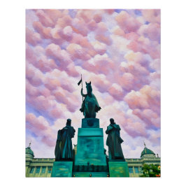 Majestic Monument gegen einen Cotton Candy Sky Poster