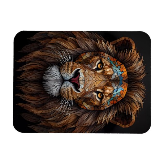 Majestic Mosaik Lion Head Magnet (Horizontal)