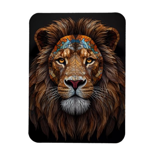 Majestic Mosaik Lion Head Magnet (Vertikal)