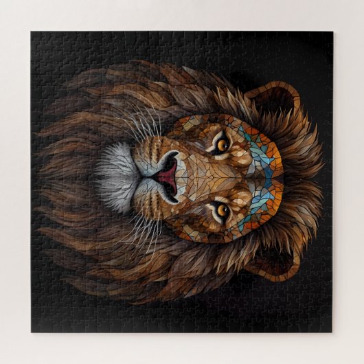Majestic Mosaik Lion Head Puzzle (Horizontal)