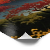 Majestic Mount Fuji Landschaft Landschaft Kunst, D Poster (Ecke)