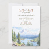 Majestic Mount Hood Forest Rettete-the-date Einladung (Vorderseite)
