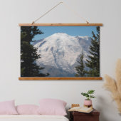 Majestic Mount Rainier Landschaft Wandteppich Mit Holzrahmen (Schlafzimmer)