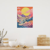 Majestic Mountain bei Sonnenuntergang Poster (Küche)