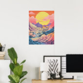 Majestic Mountain bei Sonnenuntergang Poster (Heimbüro)