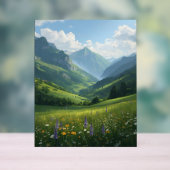 Majestic Mountain Bloom - Künstlerische Natur druc Acrylschild (Neutral)