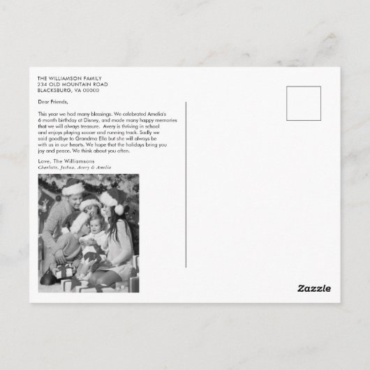 Majestic Mountain Forest Woodland Weihnachtskarte Postkarte (Rückseite)