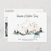 Majestic Mountain Forest Woodland Weihnachtskarte Postkarte (Vorne/Hinten)