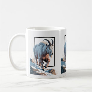 Majestic Mountain Goat 3D Frame Illustration Kaffeetasse