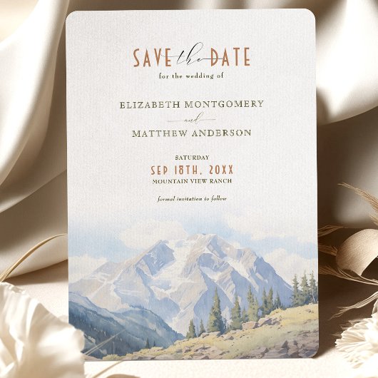 Majestic Mountain Range Save the Date Einladung