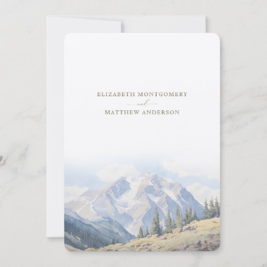 Majestic Mountain Range Save the Date Einladung (Rückseite)