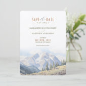Majestic Mountain Range Save the Date Einladung (Stehend Vorderseite)
