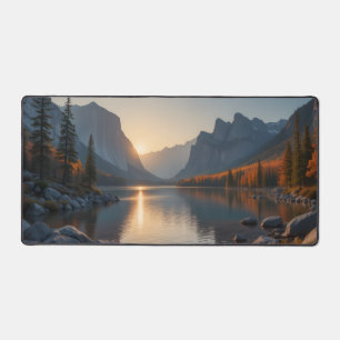 Majestic Mountain Sunset Desk Mat - Stille Natur Schreibtischunterlage