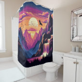 Majestic Mountain Sunset Duschvorhang Liner (Beispiel)