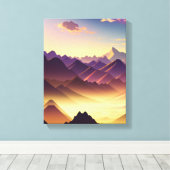Majestic Mountain Sunset Leinwanddruck (Insitu (Holzboden))