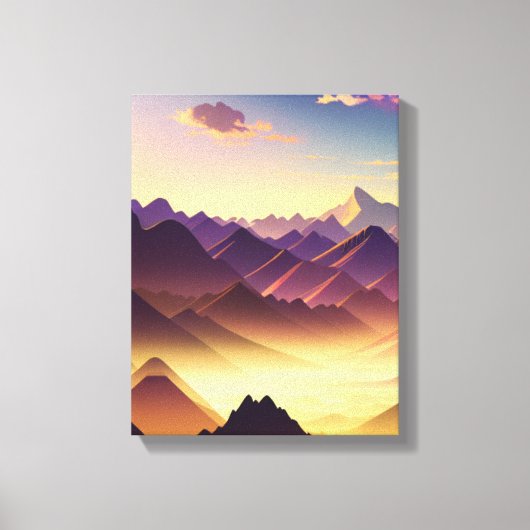 Majestic Mountain Sunset Leinwanddruck (Vorderseite)