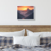 Majestic Mountain Sunset Leinwanddruck (Insitu (Schlafzimmer))