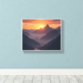 Majestic Mountain Sunset Leinwanddruck (Insitu (Holzboden))