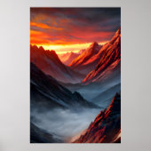 Majestic Mountain Sunset Poster (Vorne)