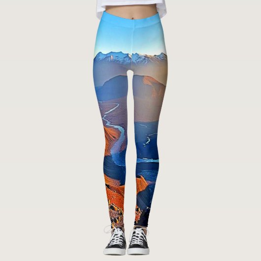 Majestic Mountain Valley Flow Design Leggings (Vorderseite)