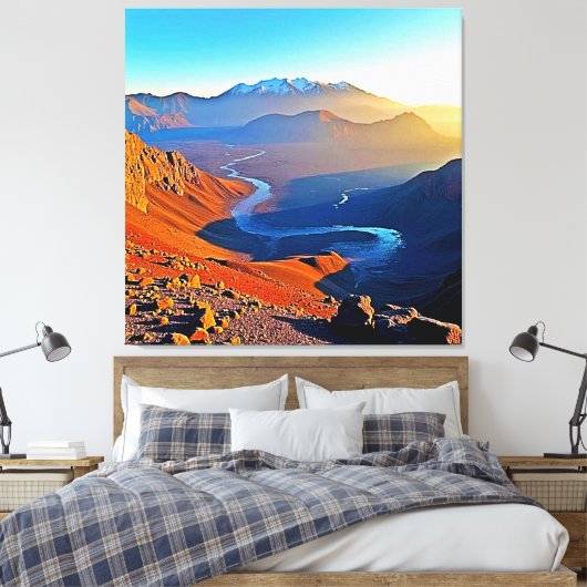 Majestic Mountain Valley Flow Design Leinwanddruck (Insitu (Schlafzimmer))