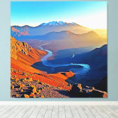 Majestic Mountain Valley Flow Design Leinwanddruck (Insitu (Holzboden))