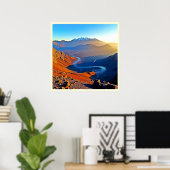 Majestic Mountain Valley Flow Design Poster (Heimbüro)
