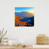 Majestic Mountain Valley Flow Design Poster (Küche)