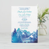 Majestic Mountain Watercolor Einladung zur Hochzei (Stehend Vorderseite)